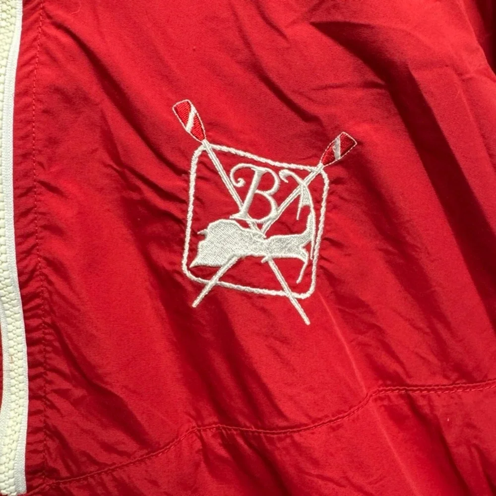 Boathouse Sports Mens Large Red Rowing Jacket Quarter Zip Pullover Made in USA